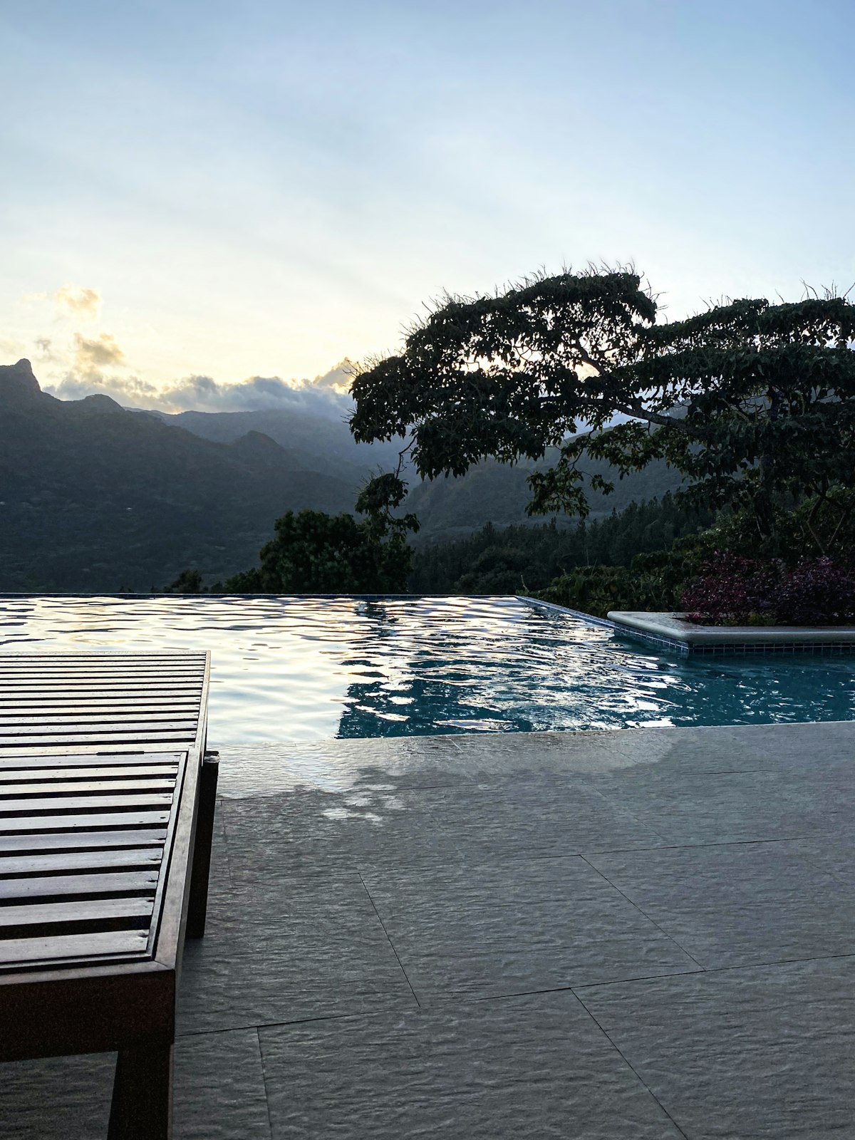 A mountain-view infinity-edge plunge pool